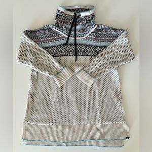 Gorgeous  cowl neck EDDIE BAUER Nordic print tunic wool blend sweater size L